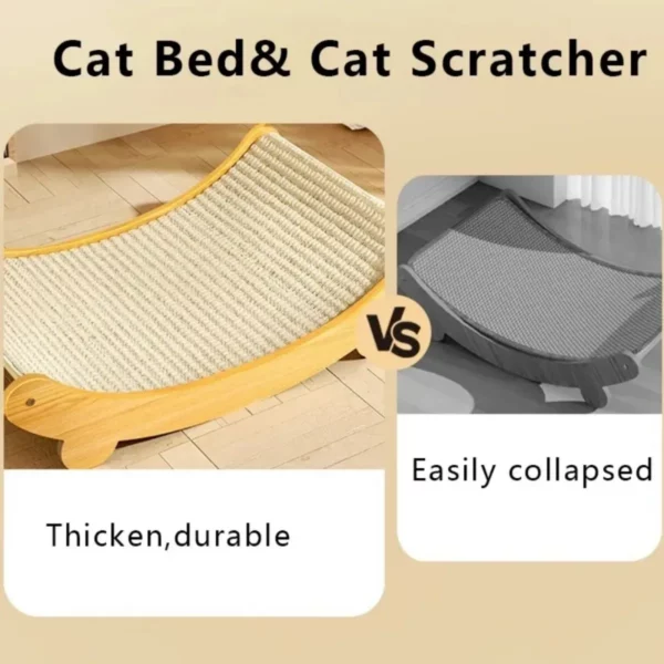 Almofadas de arranhar de madeira para gatos, cama multifuncional para gatos, placa de arranhar para gatos removível e resistente ao desgaste, brinquedos para gatos que trituram gatinhos - Image 4